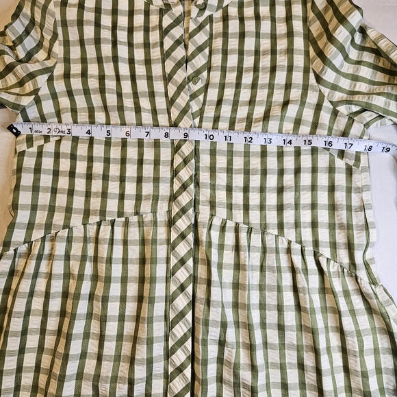 Tuckernut Sage Seersucker Gingham Royal Shirt Dress XS Mini - Picture 5 of 7